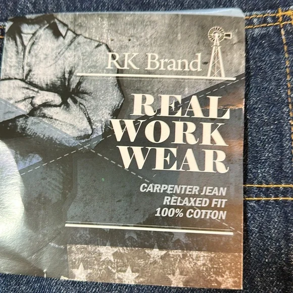 RK Brand Big Man Cotton Denim Carpenter Blue Jeans 50x30 - Picture 13 of 14